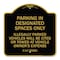 Signmission Parking in Designated Spaces Illegally Parked Vehicles Cited or Towed Alum, 18" x 18", BG-1818-23438 A-DES-BG-1818-23438 - alternate 1
